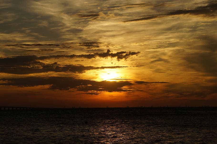 Sunset, Atmosphere, Sky, abendstimmung, clouds, evening sky HD wallpaper
