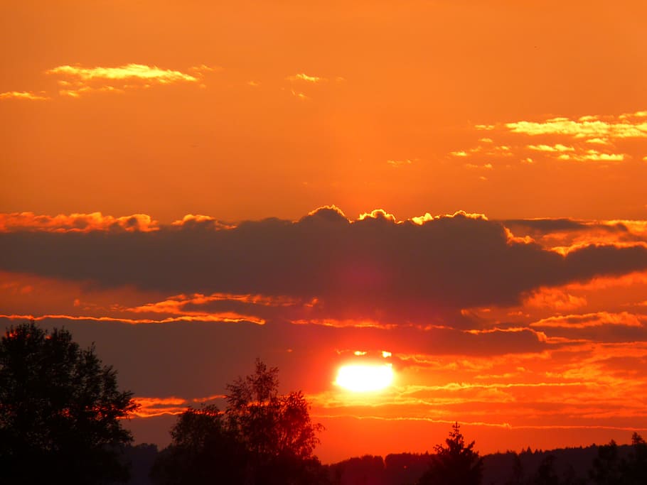 abendstimmung, sunset, sky, romance, beauty in nature, scenics - nature HD wallpaper