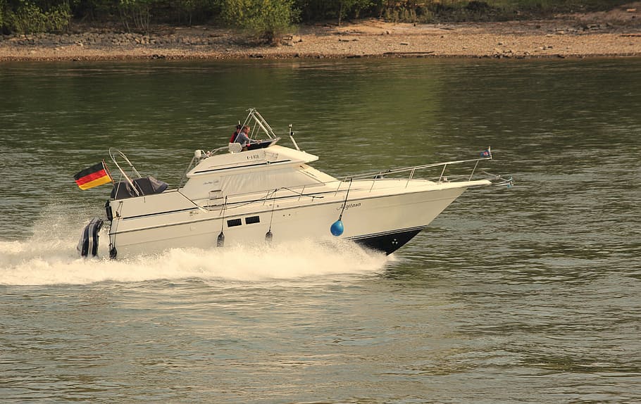 ship, boot, powerboat, rhine, water, river, holiday, leisure HD wallpaper