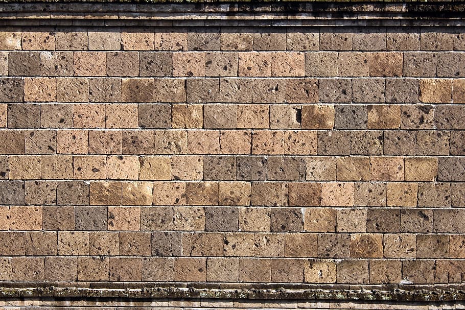Bricks, Wall, Background, Cemented, Hard, pattern, backgrounds HD wallpaper