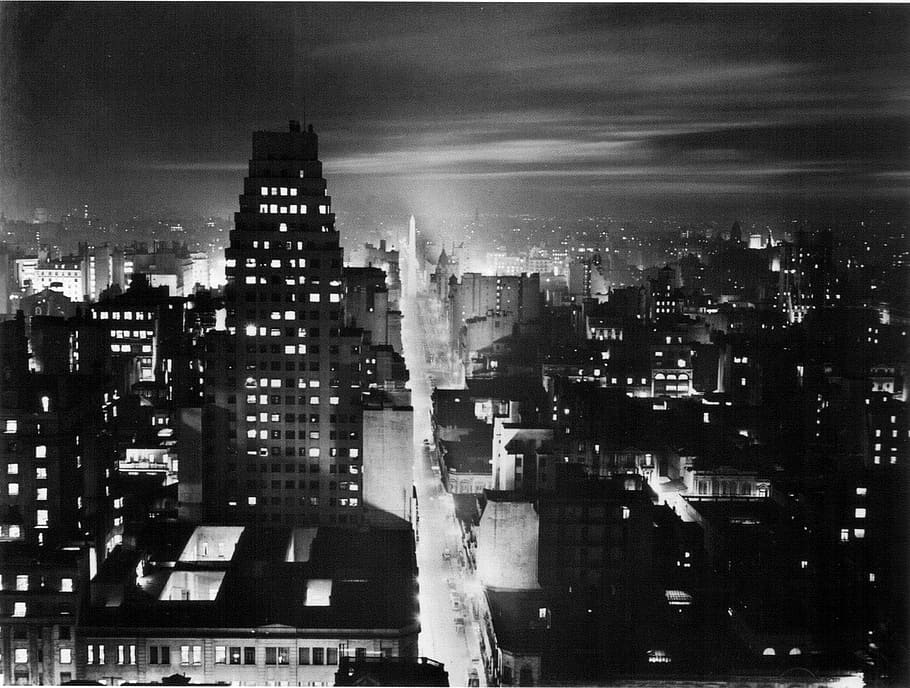 View of Avenida Corrientes in 1936 in Buenos Aires, Argentina