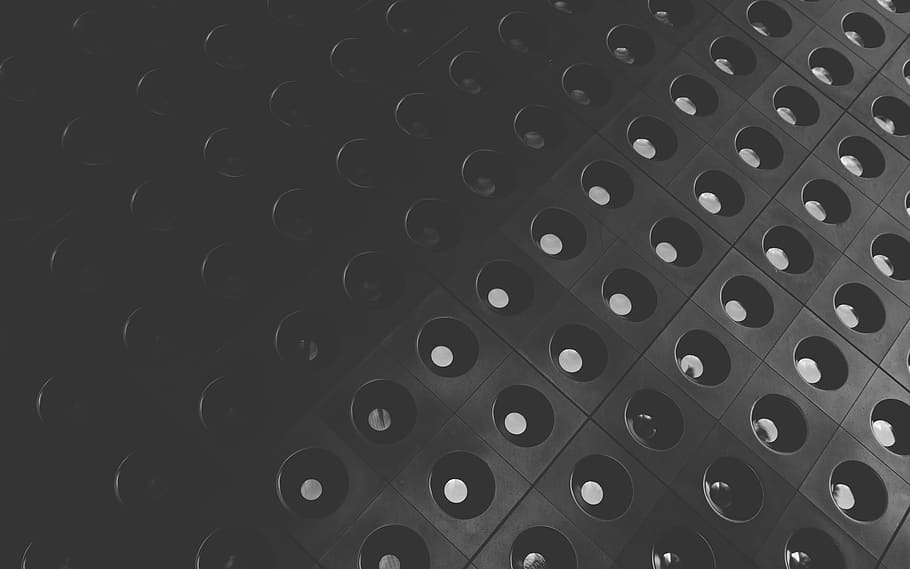 black and white, light, hole, backgrounds, full frame, indoors HD wallpaper