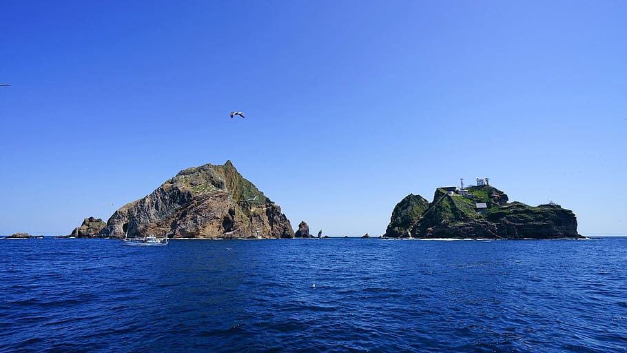 sea, coast, travel, island, dokdo, korea, japan sea, republic of korea, HD wallpaper