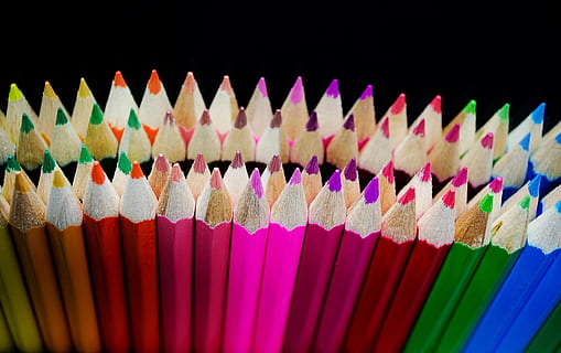 photo of coloring pencil lot, background, blue, brown, bunch HD wallpaper