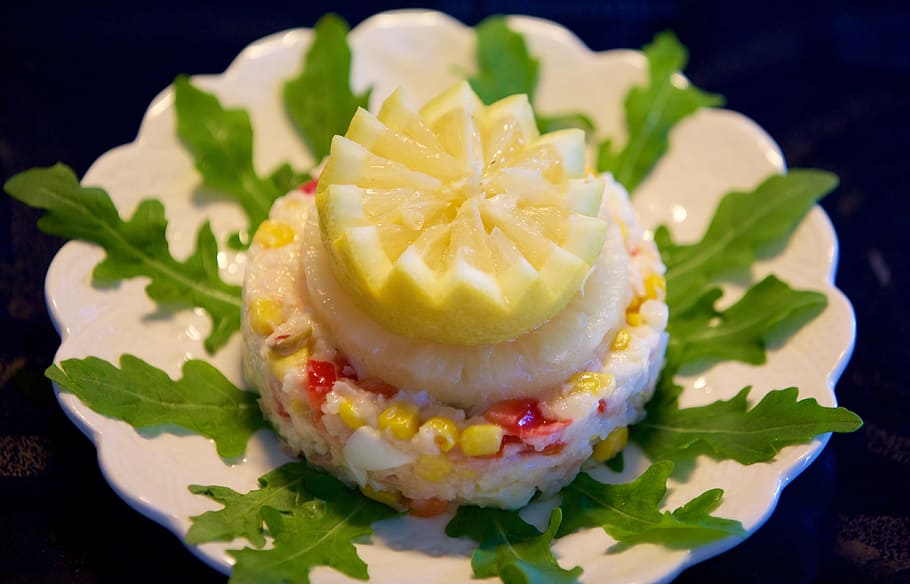 Salad, Ris, Lemon, Pineapple, Rocket, kitchen, recipe, food and drink HD wallpaper