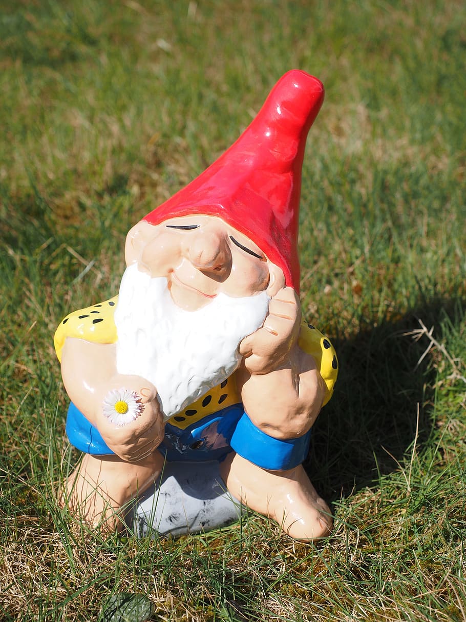 Dwarf, Garden Gnome, Satisfied, Blessed, happy, dreamy, fabric HD wallpaper