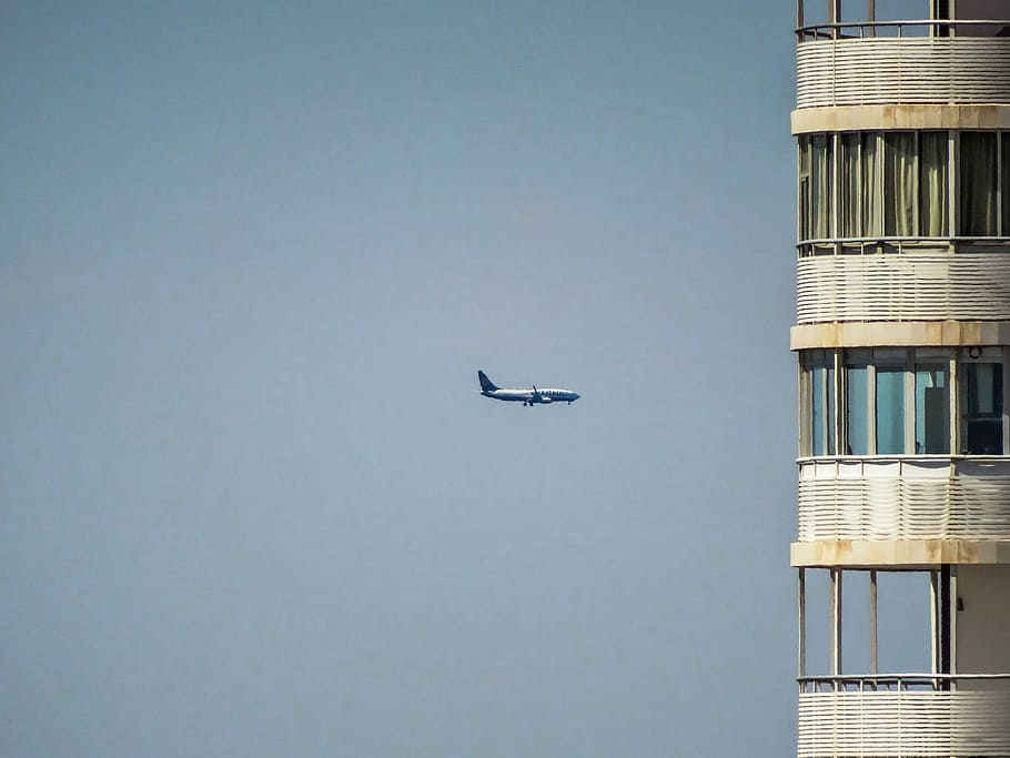 Plane, Building, Windows, Travel, sky, city, aircraft, government HD wallpaper