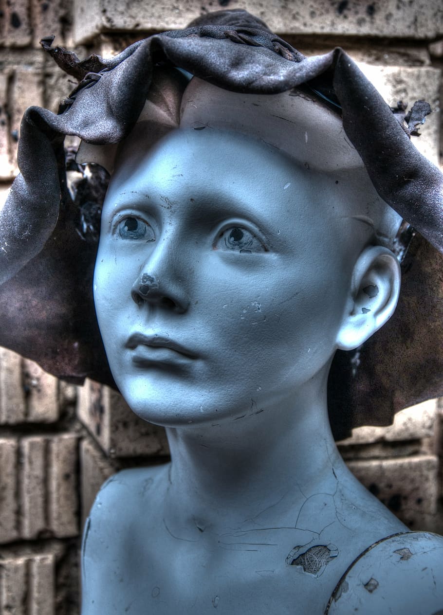 sculpture, concrete, artistic, creative, human representation HD wallpaper