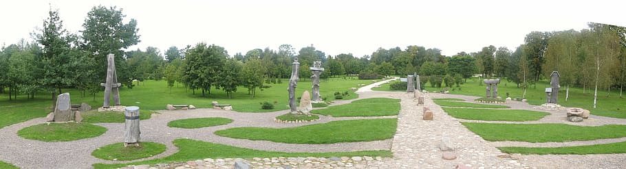 park, panoramic, landscape, plant, tree, grass, green color HD wallpaper