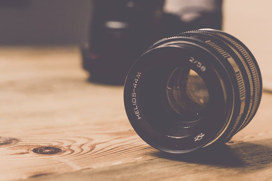 shallow focus photography of black DSLR camera lens, analog HD wallpaper
