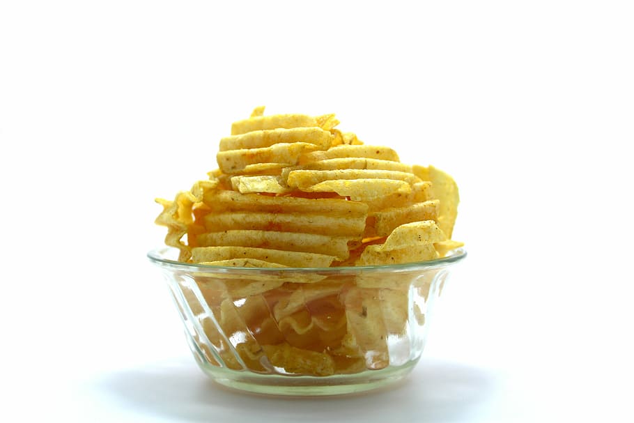 Snack, Potato, Food, Bowl, snacking, junk, closeup, isolated HD wallpaper