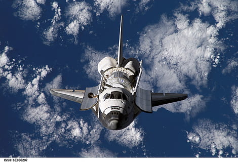 gray and black spaceship, space shuttle, discovery, cosmos HD wallpaper