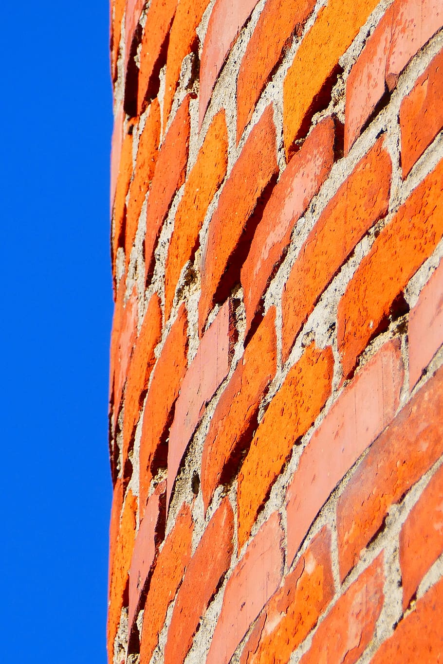 brick, red, burned, wall, brick wall, masonry, red brick, orange HD wallpaper