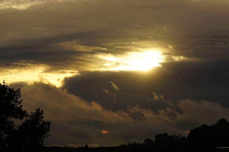 sunset, cloud formations, nature, evening hour, sky, cloud - sky HD wallpaper
