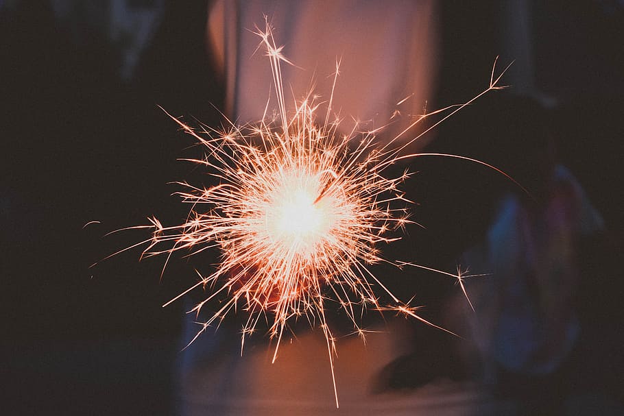 timelapse photography of sparkler, person holding sparkle, stick, HD wallpaper