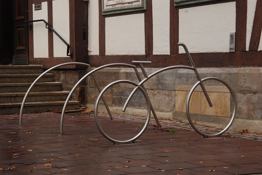 Bicycle, Rack, Modern, no people, window, day, architecture HD wallpaper