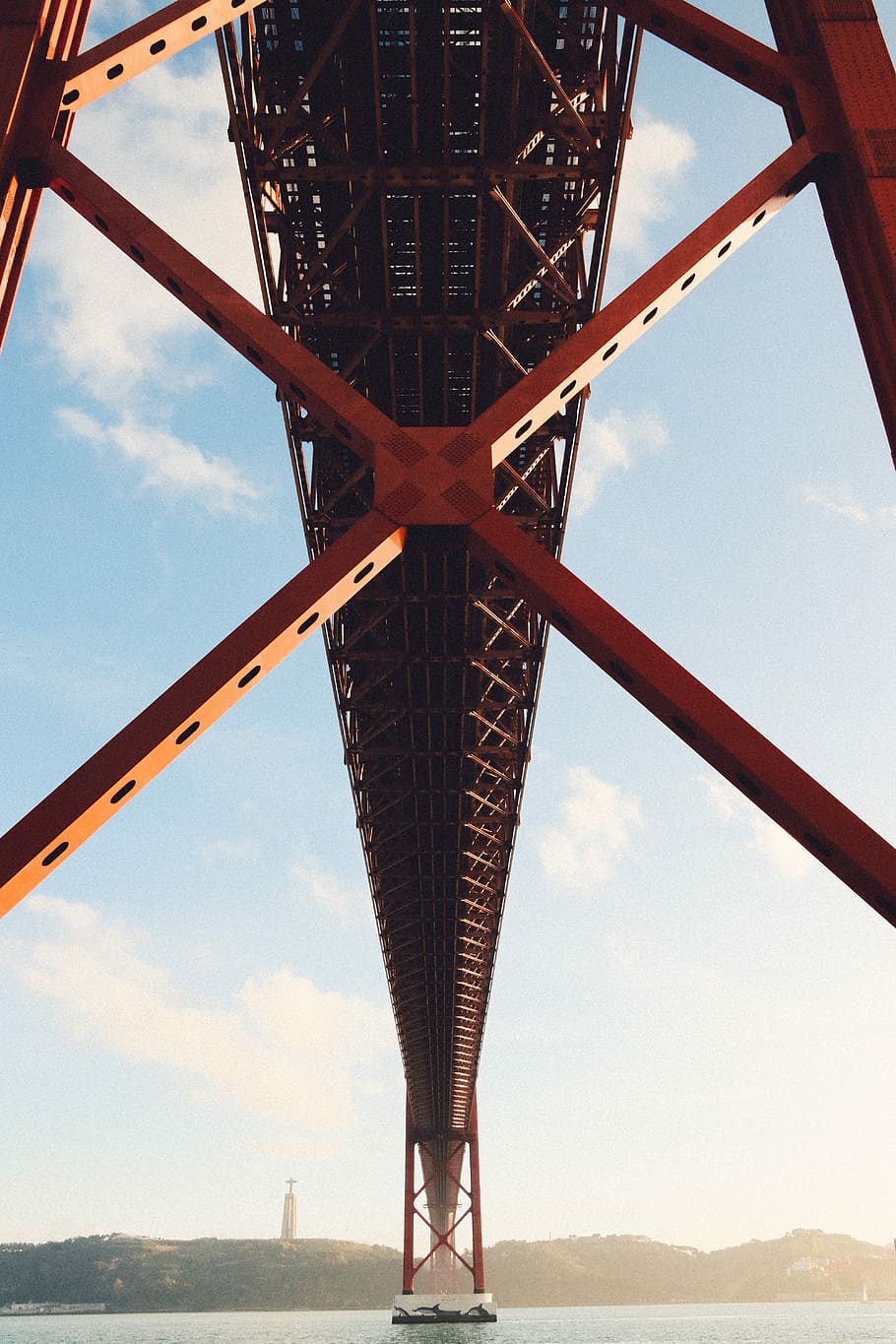 brown metal bridge during daytime, cloud, sky, river, architecture HD wallpaper