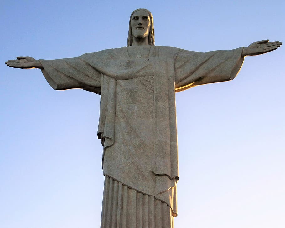 Christ the Redeemer statue, rio de janeiro, cristo redentor, landmark, HD wallpaper
