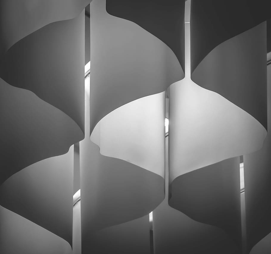 lights, abstract, architecture, design, black, white, no people HD wallpaper