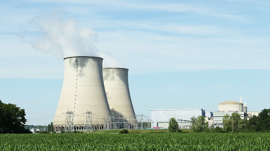 gray power plant, nuclear, electric, energy, voltage, electricity HD wallpaper