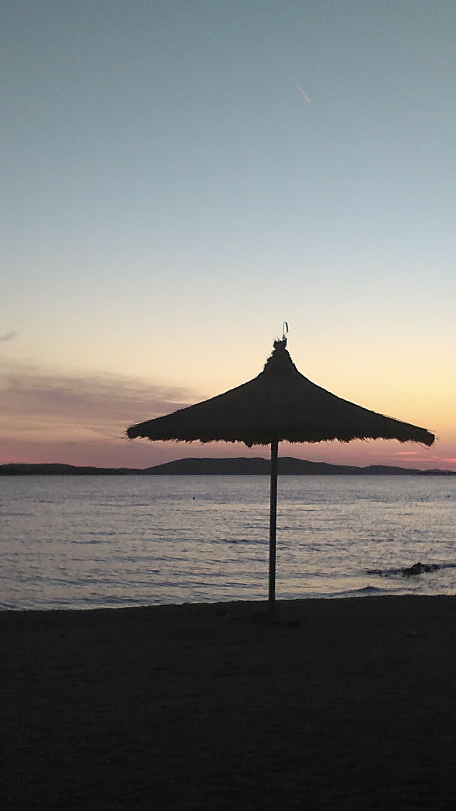 sunset, beach, water, sky, sea, scenics - nature, silhouette HD wallpaper