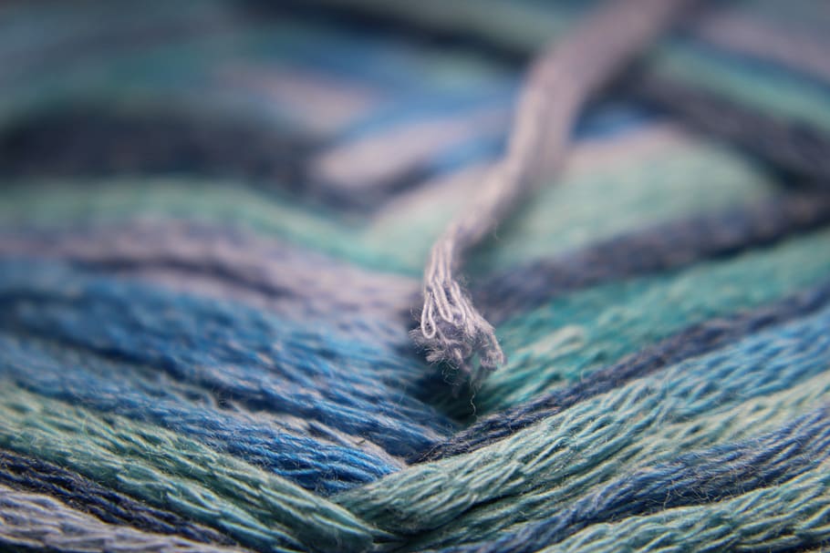Wool, Thread, Loop, Hobby, bändchengarn, grey, blue, green HD wallpaper