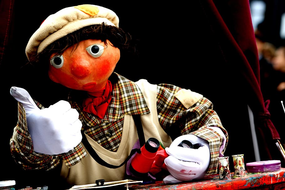 folk, single, puppet, toy, scene, child, ok, puppet shop, smile HD wallpaper
