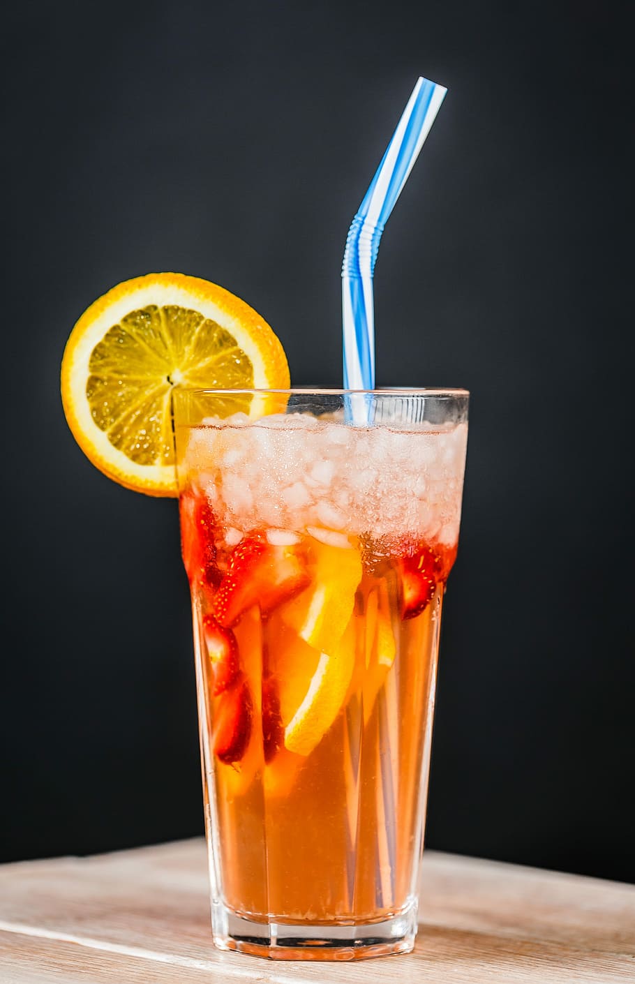 orange and strawberry juice, lemon, glass, drink, coldly, health HD wallpaper