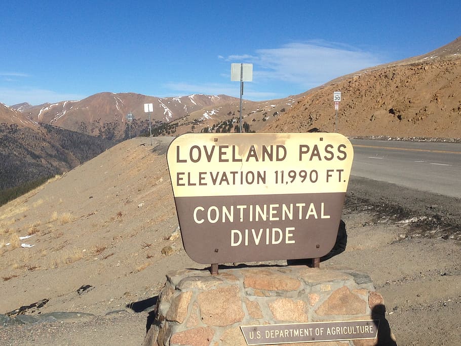 loveland pass, continental divide, mountain pass, elevation