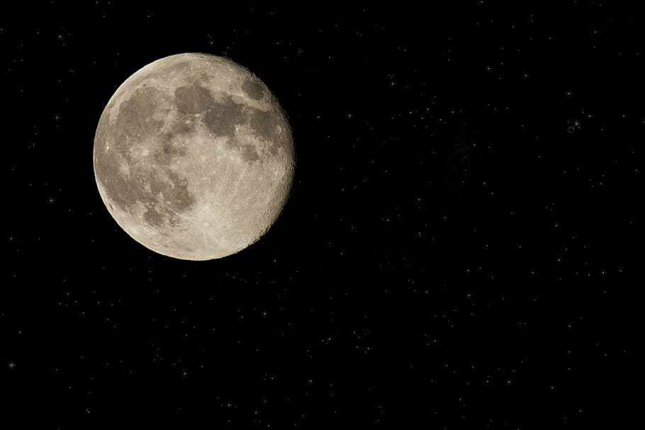 landscape photograph of moon, moons, full moon, night sky, satellite, HD wallpaper