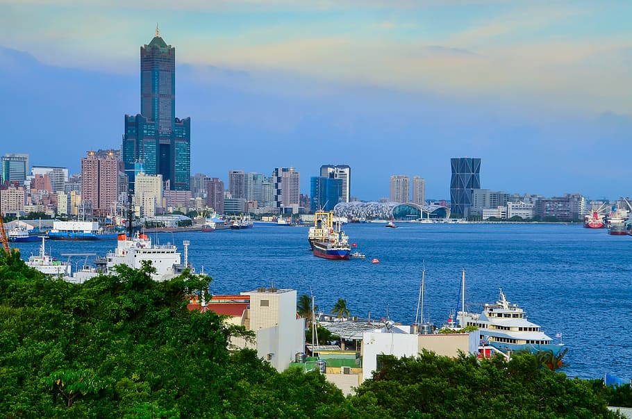 Online crop | HD wallpaper: New York cityscape, Kaohsiung, Harbor ...