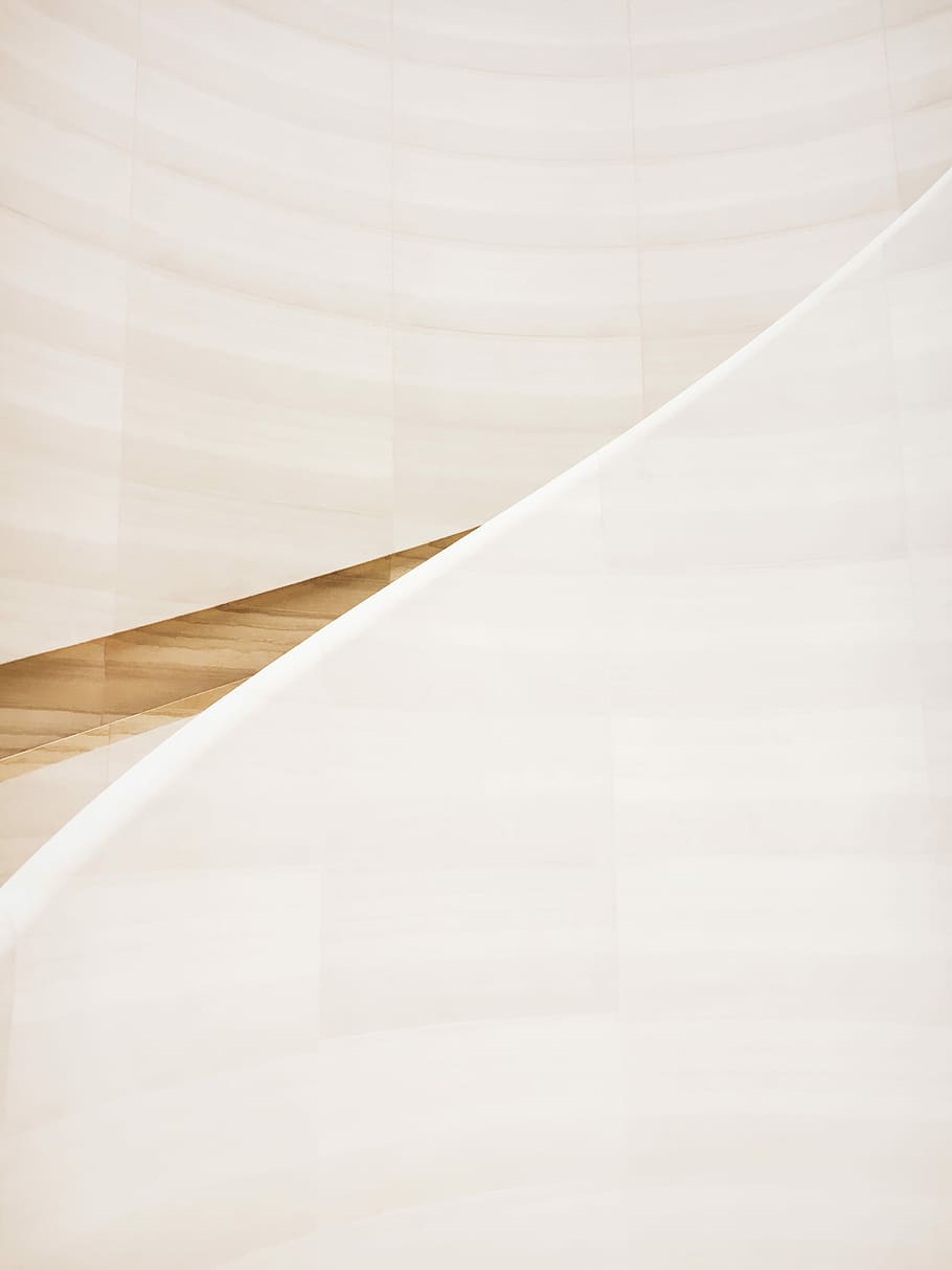 white cloth, white textile, minimal, curve, wall, architecture HD wallpaper