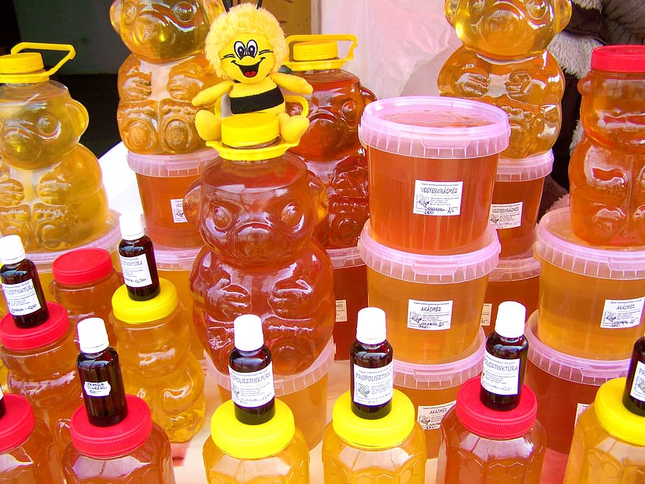 acacia, honey mixed, hungarian honey, hungaricum, bottle, container, HD wallpaper