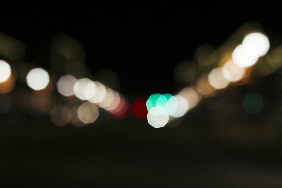 bokeh photography, background, city lights, defocused, long exposure HD wallpaper