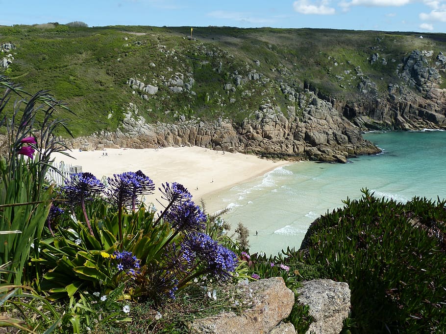 photo of beach during daytime, booked, cornwall, england, sea HD wallpaper