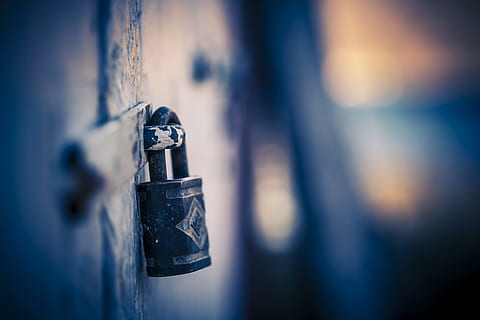 Black Metal Padlock, blur, blurred background, bokeh, close-up HD wallpaper