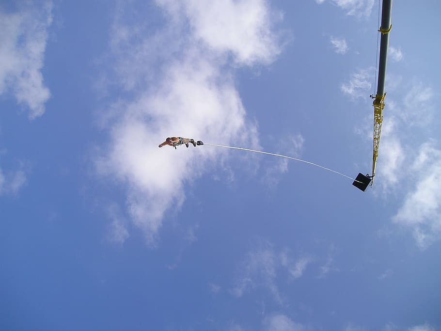 person doing bungee jumping, Bungy, Extreme Sports, Adventure, HD wallpaper