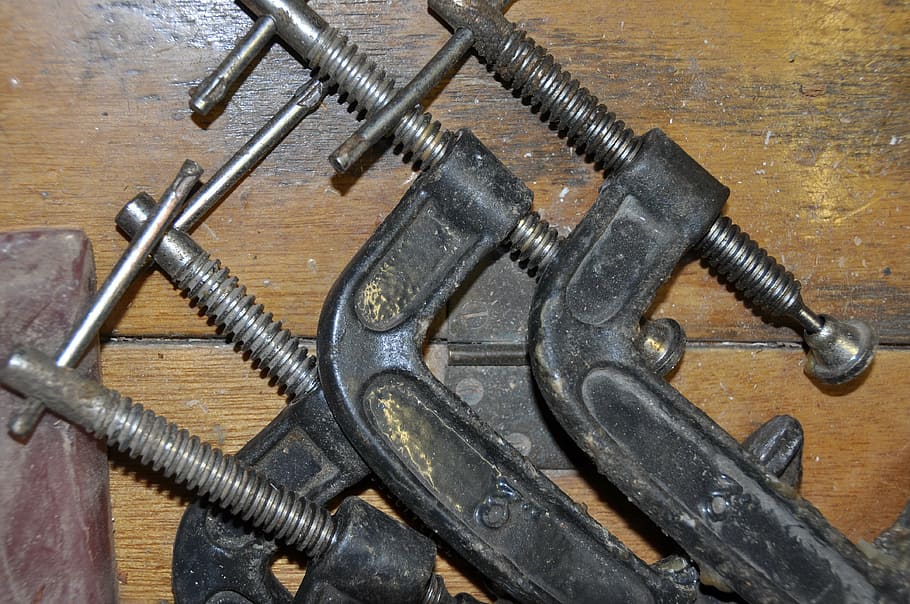 screw clamps, tool, metal, steel, equipment, construction Industry HD wallpaper