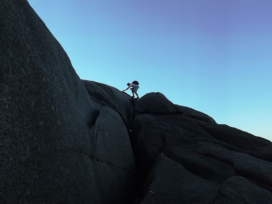 rocks, landscape, movement, background, adventure, sport, nature HD wallpaper