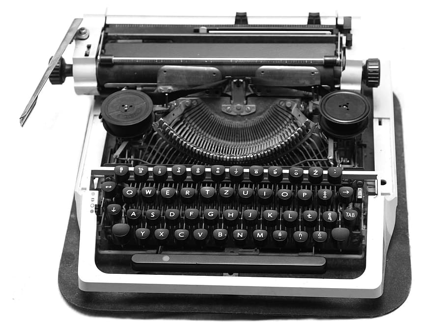 gray and black typewriter, Old, Retro, Vintage, antique, machine, HD wallpaper