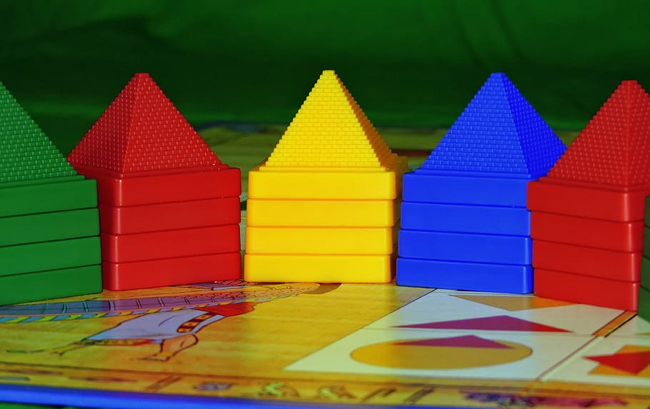 game, pyramids, play, board game, pastime, buildings, multi Colored HD wallpaper