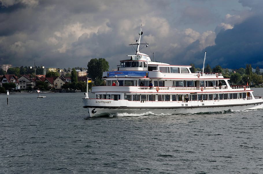 lake constance, ship, storm, clouds, shipping, nautical vessel HD wallpaper