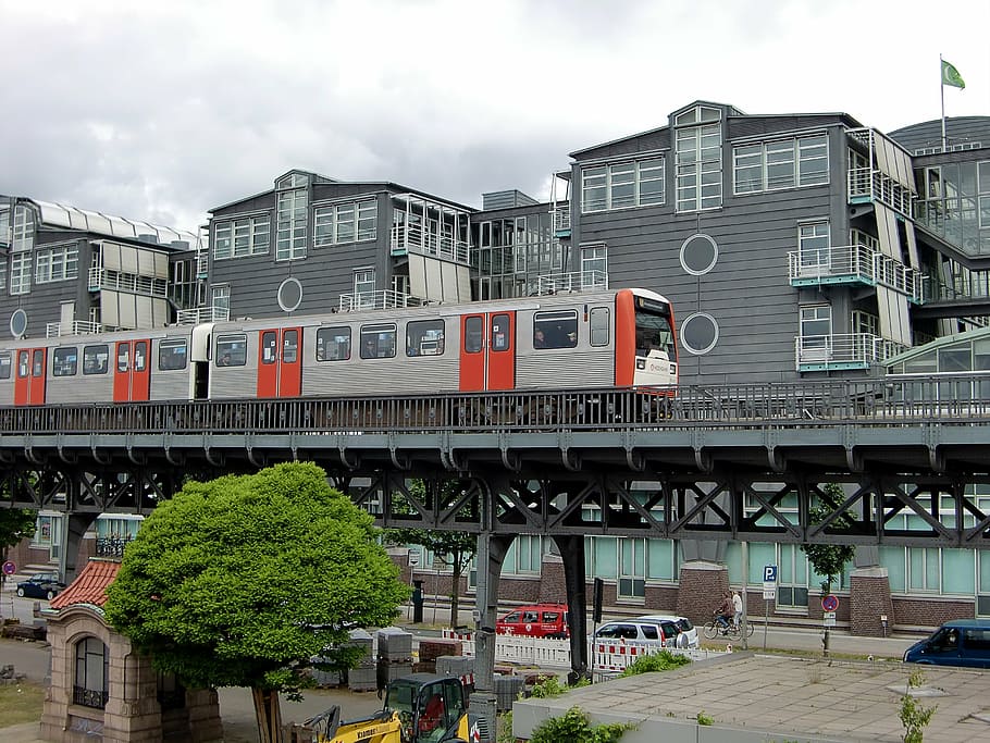 metro, light rail, train, bridge, railway, rail traffic, viaduct HD wallpaper
