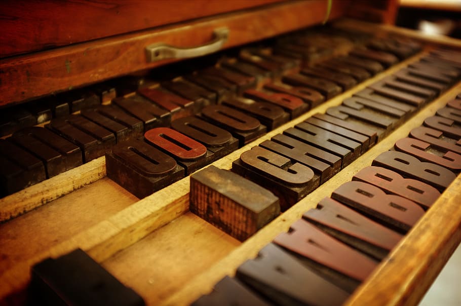 untitled, vintage, printing press, letter, wood, typography, letterpress