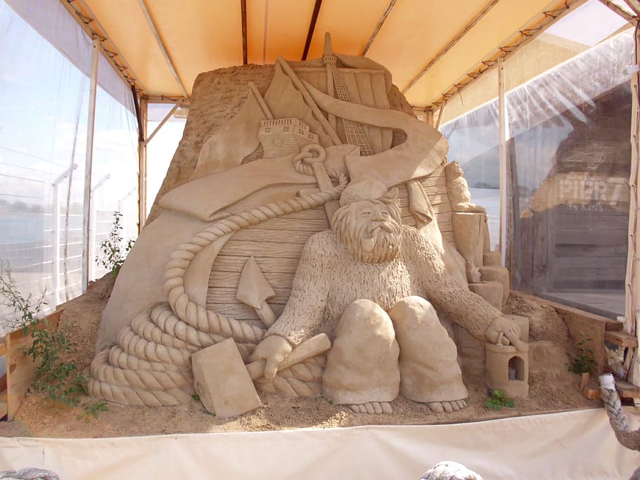 sand, sand sculpture, artwork, art and craft, representation HD wallpaper