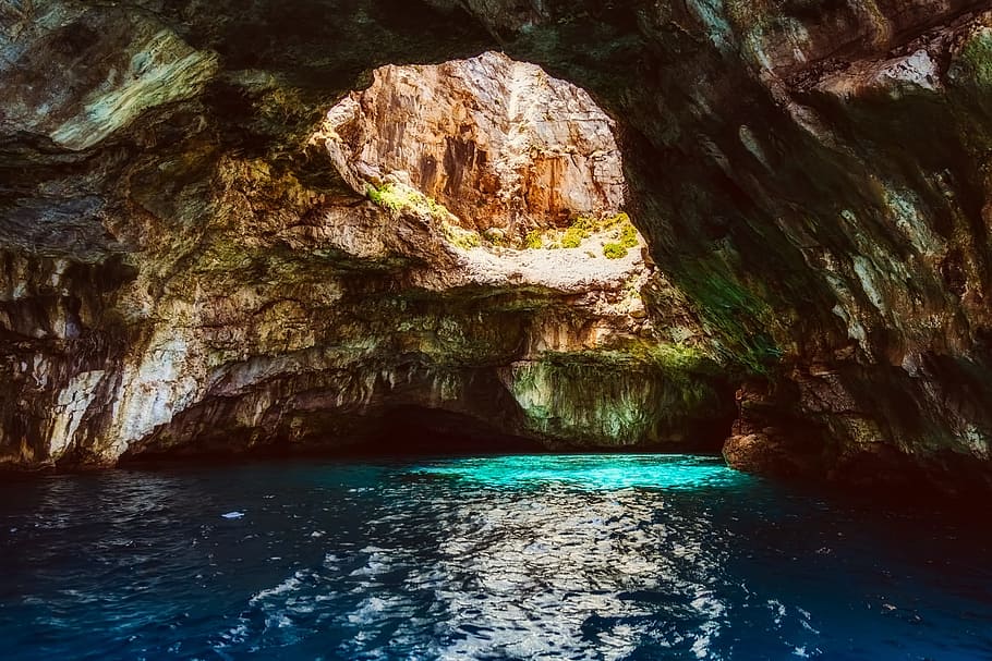 body of water and mountain, italy, arch, cave, rock, sea, ocean HD wallpaper