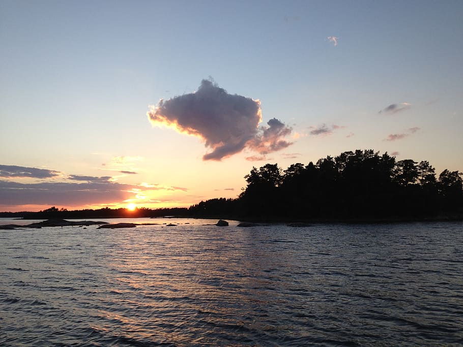 cloud, summer, sweden, archipelago, water, sky, sunset, scenics - nature HD wallpaper