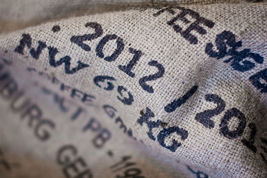 gray and black sack, nw, kg, burlap, close-up, textile, indoors HD wallpaper