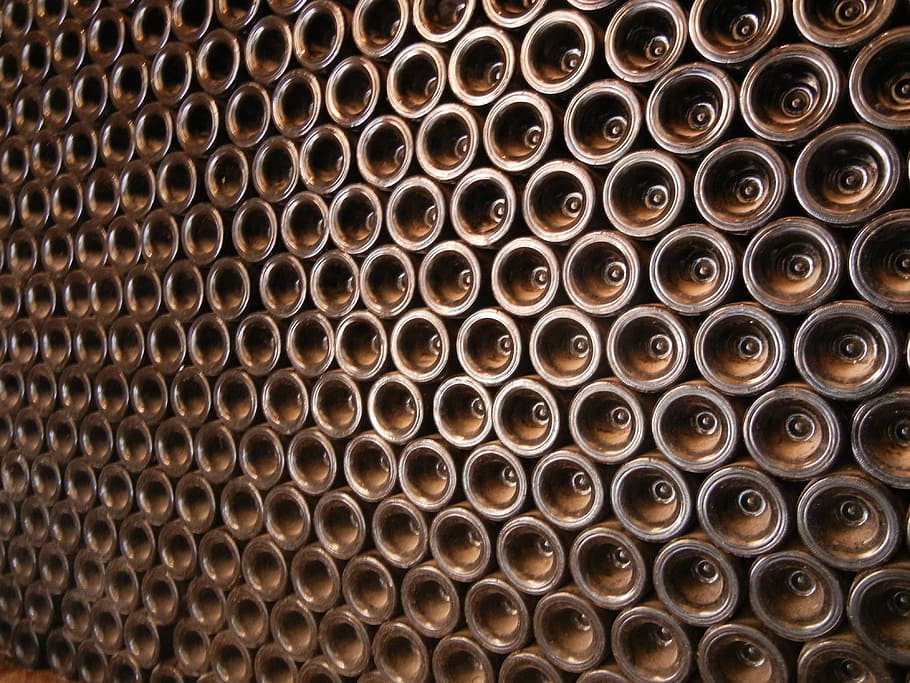 brown barrel lot, bottles, wine, napa, background, artwork HD wallpaper