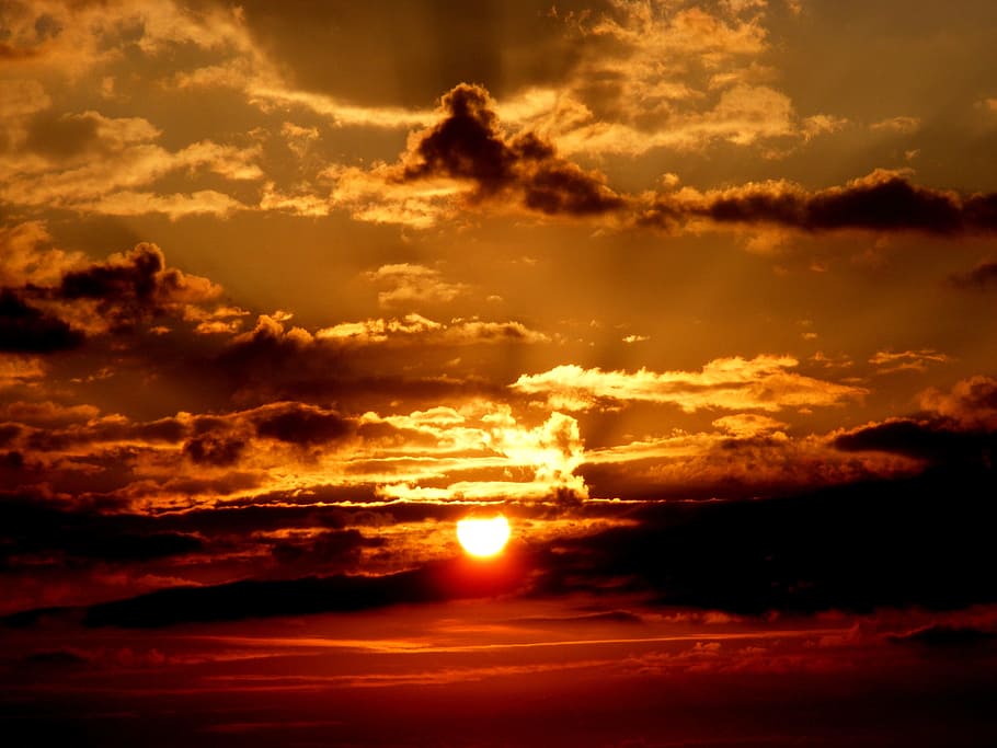 sunset, sky, cloud, twilight, red, cloud - sky, beauty in nature HD wallpaper